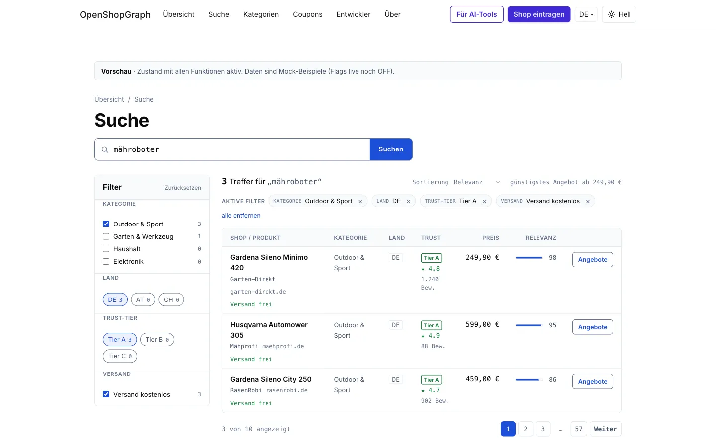 Faceted search as an example of structured queries
